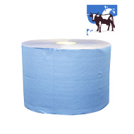 Industriepapier Uierpapier verlijmd Mixed Cellulose 2 Laags 22cm 360 meter Blauw