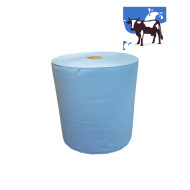 Industriepapier Uierpapier verlijmd Mixed Cellulose 3 Laags 37cm 360 meter Blauw