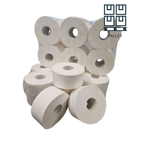 Pallet Toiletpapier Mini Jumbo EU Ecolabel 2 Laags 180 Meter op Rol | 12 Rollen