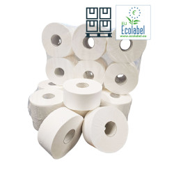 Toiletpapier Mini Jumbo | EU Ecolabel | 2 Laags | 180 Meter op Rol | 576 rollen per Pallet