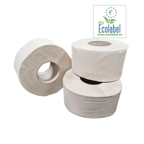 Toiletpapier Mini Jumbo 100% Recycled 2 Laags 130 Meter op Rol