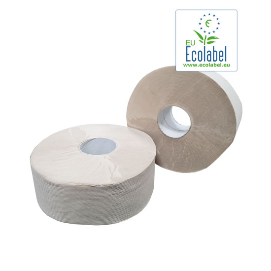 Toiletpapier Maxi Jumbo 100% Recycled 2 Laags 250 Meter op Rol