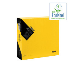 Servetten Geel 1/4 Vouw EU Ecolabel 100% Cellulose 2 Laags 40 x 40 cm