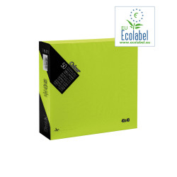 Servetten Lime groen 1/4 Vouw EU Ecolabel 100% Cellulose 2 Laags 40 x 40 cm